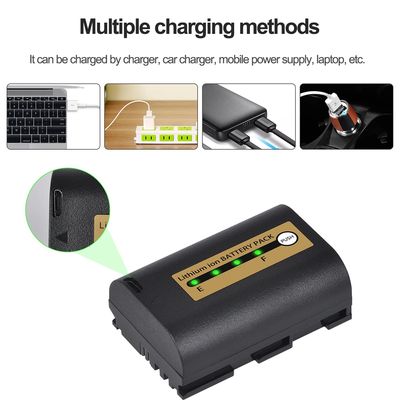 Аккумулятор Batmax на 2800 мА · ч LP-E6N LP-E6 с USB-портом для зарядки Canon EOS 5D Mark II III 5DS R 60D 70D 80D