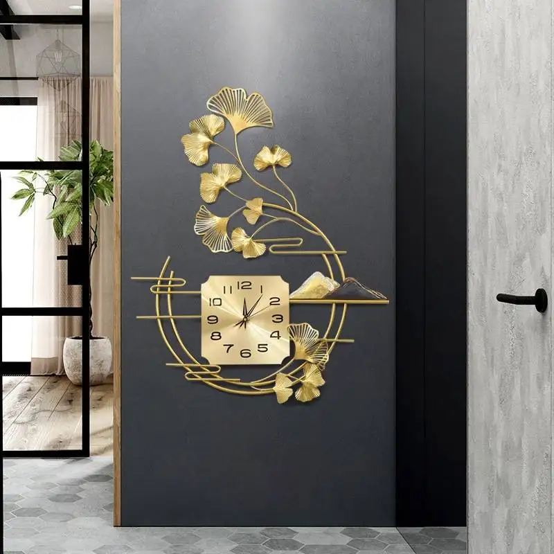 

Creative Large Watch Wall Minimalist Chinese Style Silent Luxury Art Watch Wall Bedroom Horloge Murale Wood Home Watch ZP50ZB