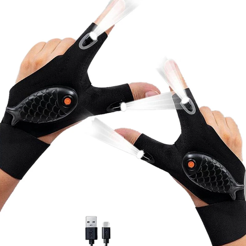 

LED Flashlight Gloves,Rechargeable Hands Free Light Gloves, For Outdoor Camping Fishing, 1 Pair