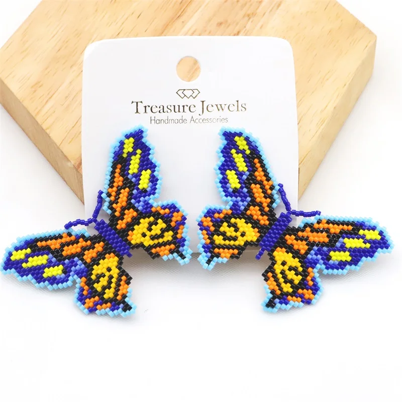 

ZHONGVI Boho Exquisite Earrings For Women Miyuki Butterfly Design Woven Earrings Ins Hot Sale Jewelry Handmade Loom Ear Rings