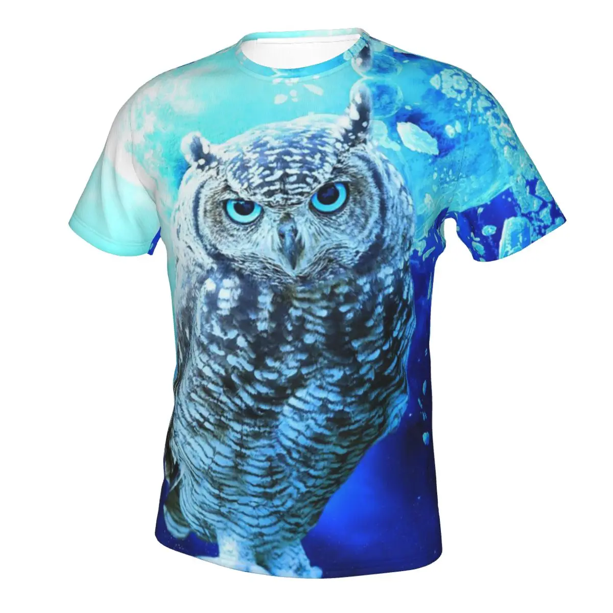 

Футболка Мужская/женская с 3d-рисунком совы, смешная рубашка из полиэстера с рисунком орла, с круглым вырезом, с коротким рукавом, идея для по...