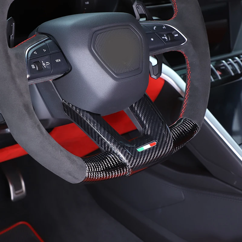 Настоящее углеродное волокно автомобильный Стайлинг декоративная рамка на руль