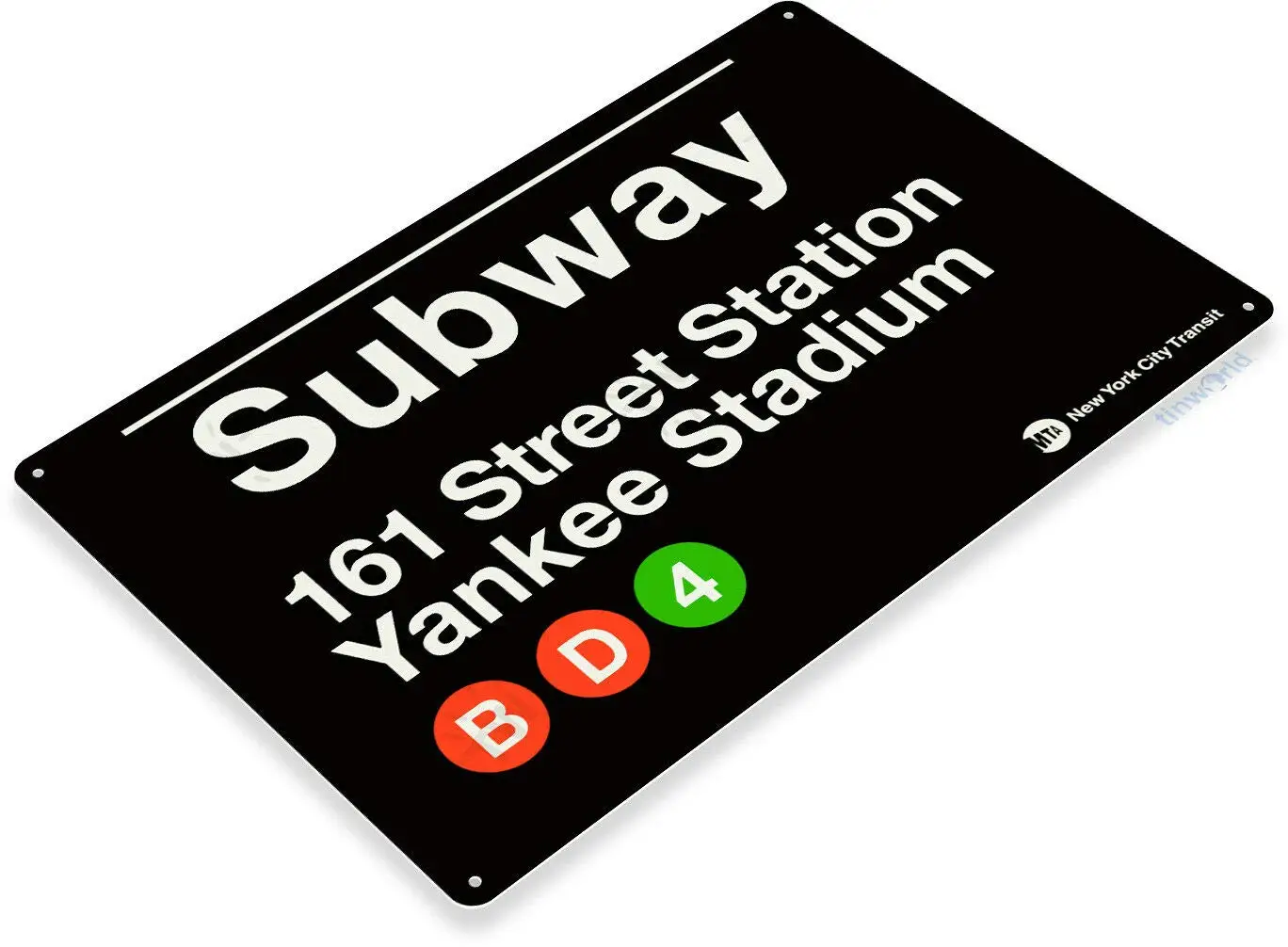 Yankee Stadium New York Street Subway 161 Retro Wall Bar Decor Metal Tin Sign 16x12in