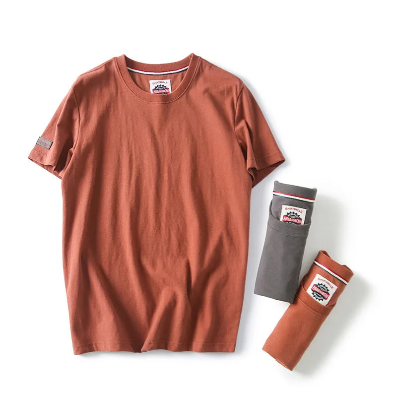 2022 New Men's Short Sleeve T-Shirt 100% Cotton Solid Color Basic T-shirts Plus Size High Quality Plain Tops Tee Wholesale Sale