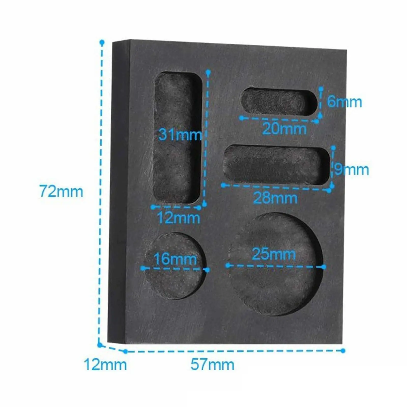 

Graphite Ingot Die 5 in 1 Graphite Casting Ingot Die Coin Combo Shapes for Casting