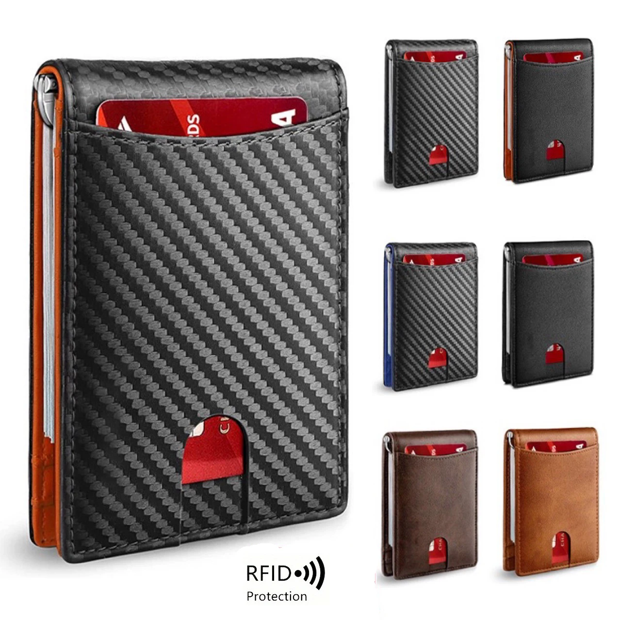 Тонкий смарт-кошелек из синтетической кожи для мужчин держатель кредитных карт