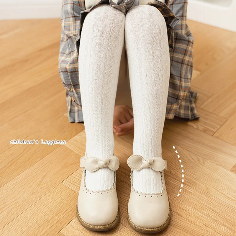 

Jlong Soft Leggings Tight Autumn Children Girl Tights Baby Spring Kid Girls Cotton Knitted Solid Pantyhose 1-8 Years