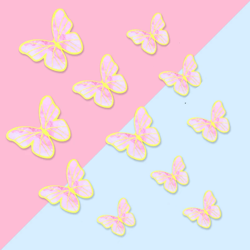 

YOMDID Золотые розовые бабочки для торта 11/10 шт.