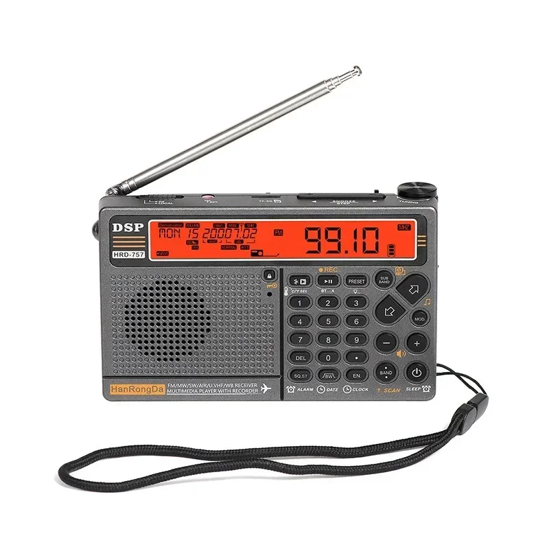 HanRongDa HRD-757 HRD757 AM/FM/SW HF/UHF/VHF/Airband Полнодиапазонное радио Bluetooth TF Card Play Приложение