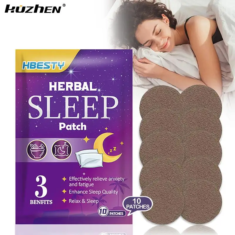 

10Pcs/Box Sleepy Aid Patch Natural Relieve Nighttime Dreaminess Stress Anxiety Improve Insomnia Brain Relax Fast Sleep Patches
