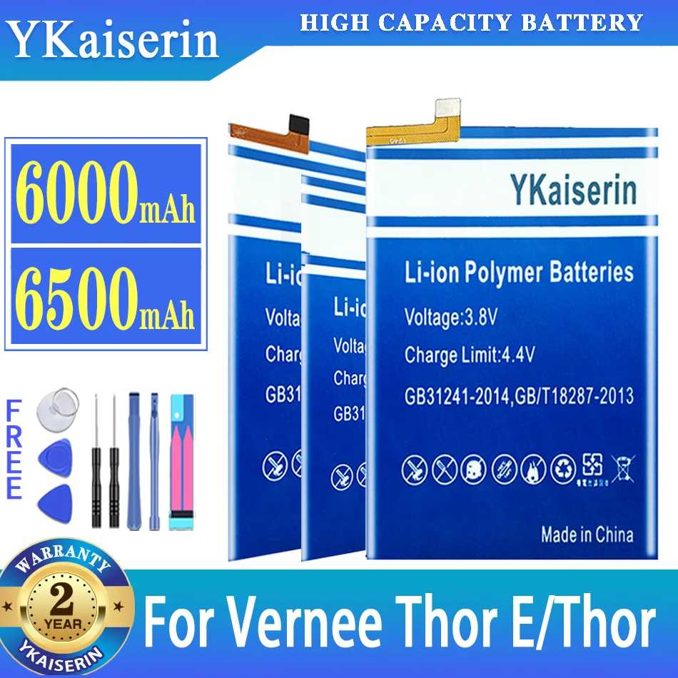Высококачественный аккумулятор ykaisсеребрин для Vernee Thor E MTK6753 батарея смартфона +