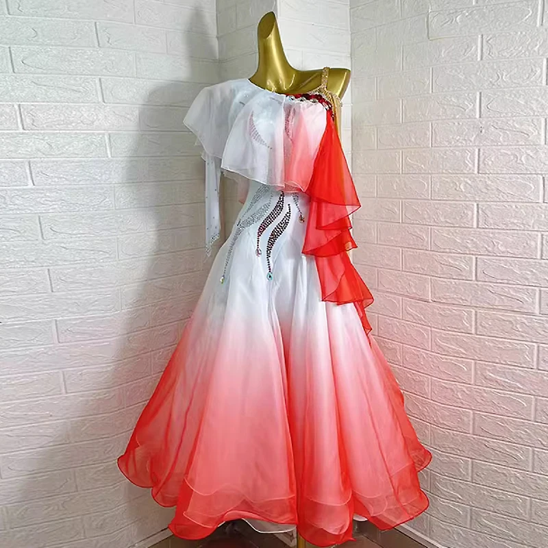 Платье для бальных танцев костюм современных соревнований вальса танго