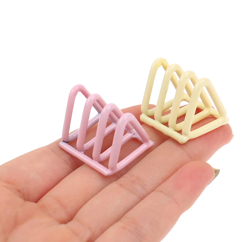 

1:12 Dollhouse Miniature Triangle Bookshelf Dish Rack Ironwork Storage Shelf Dolls House Furniture Mini Model Decor Accessories