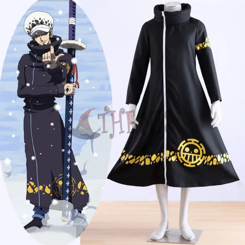 Athemis ONE PIECE Trafalgar Law (Trafalgar D Water Law) длинное пальто куртка Косплей Костюм для детей
