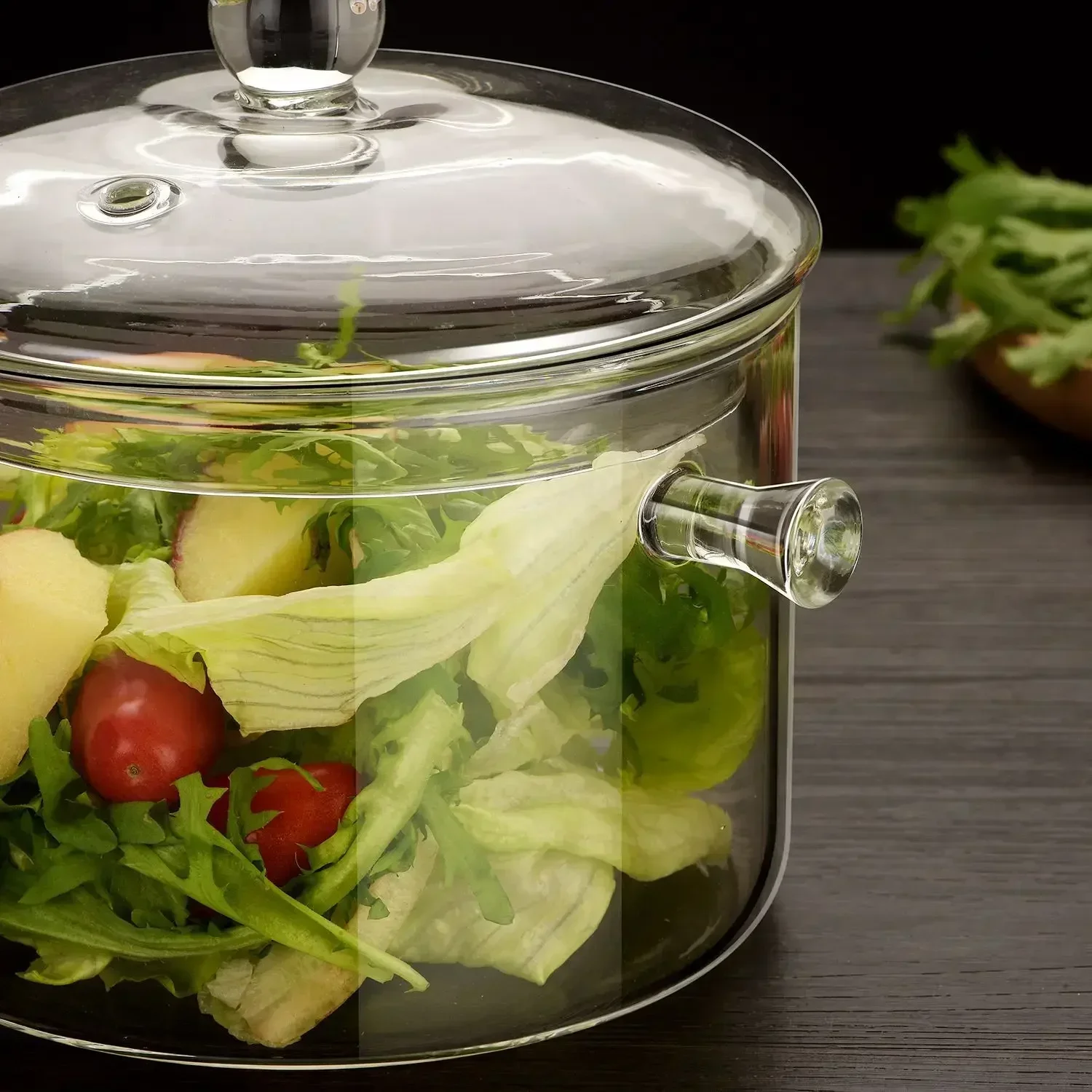 Прозрачная стеклянная Салатница термостойкая миска для лапши быстрого