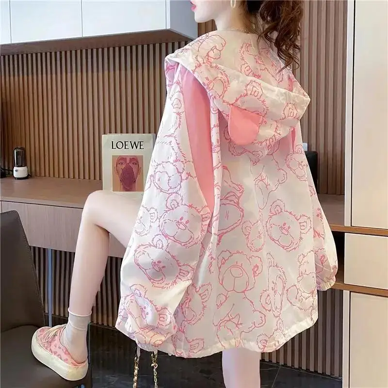 Женская одежда для защиты от солнца с принтом Летний Тонкий дышащий кардиган