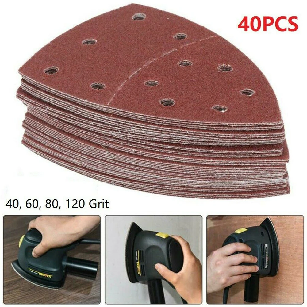 

Triangle Sanding Paper Flocking Sandpaper For Oscillating Tool Pad Sanding Grinding Polishing Sanding Disc 40/60/80/120Grit