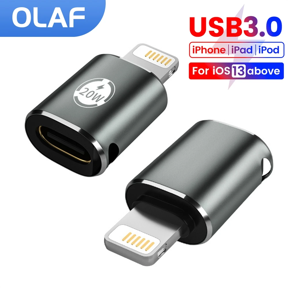 

20W OTG USB Type C to Lightning Adapter Connector Fast Charging for iPhone 14 13 12 Pro iPad USB C Female to IOS Male Converter