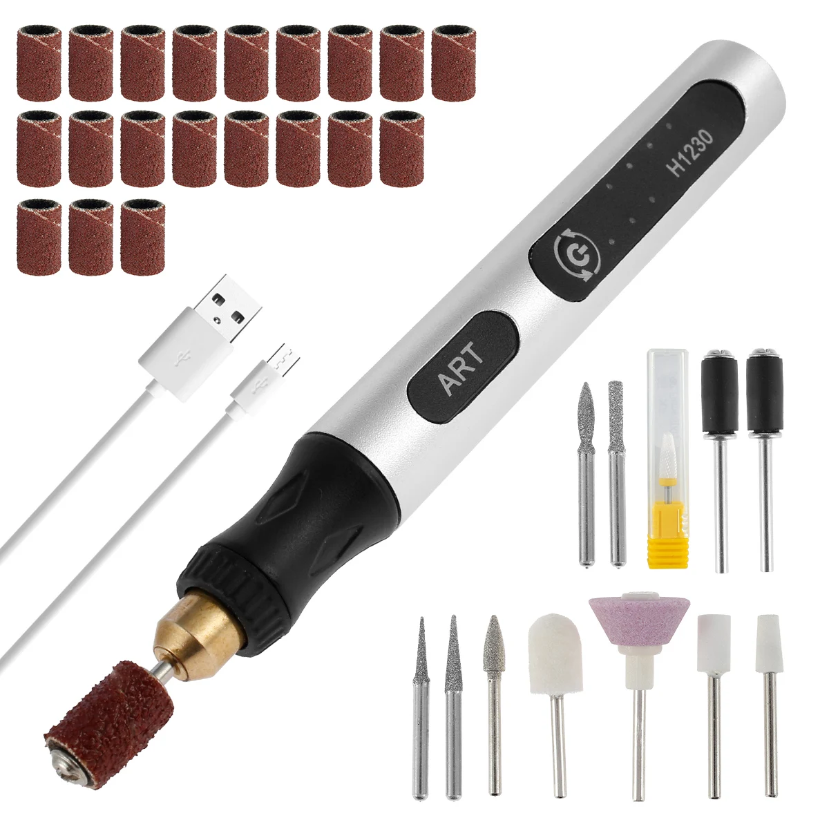 Electric Nail Drill Kit Cordless Nail Drill Machine Professional Nail File Kit Rechargeable Portable Pedicure Polishing Shape