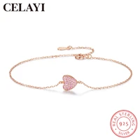 celayi heart bracelet for women 925 silver bracelet 2022 zircon peach heart adjustable korean version sweet small fresh jewelry