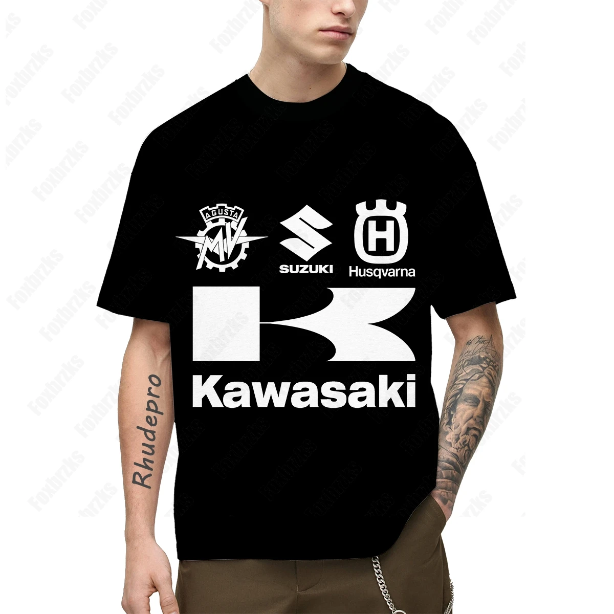 2024 Мужская Летняя Модная Брендовая Универсальная Футболка Kawasaki Ninja Для Езды На