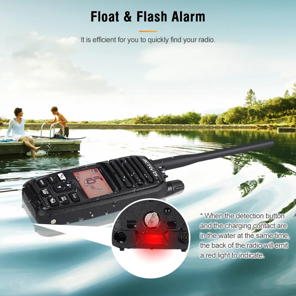Retevis RM21 VHF Marine Walkie Talkie IP67 Waterproof Two-way Radio Station Handheld Walkie-talkie Professional Noise Reduction enlarge