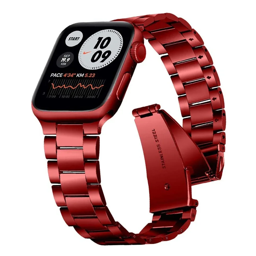 

Ultra-thin Bands for Apple Watch 44mm 45mm 49mm Band 40mm 41m Stainless Steel iWatch Strap 8/7/6/5/4/3/2/1/SE 38mm 42mm Bracelet