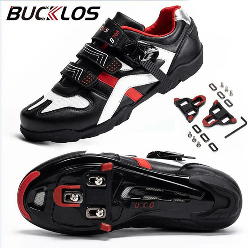 BUCKLOS  Cycling Shoes Road MTB Cycling Sneakers  Anti-slip Self-locking Bicycle Shoe Fit SPD SPD-SL LOOK Pedals Bike Equipment