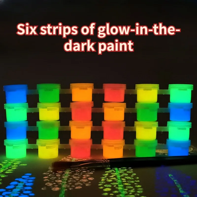 3 мл 6 полосок Ультраяркий акриловый пигмент светящаяся краска детское искусство