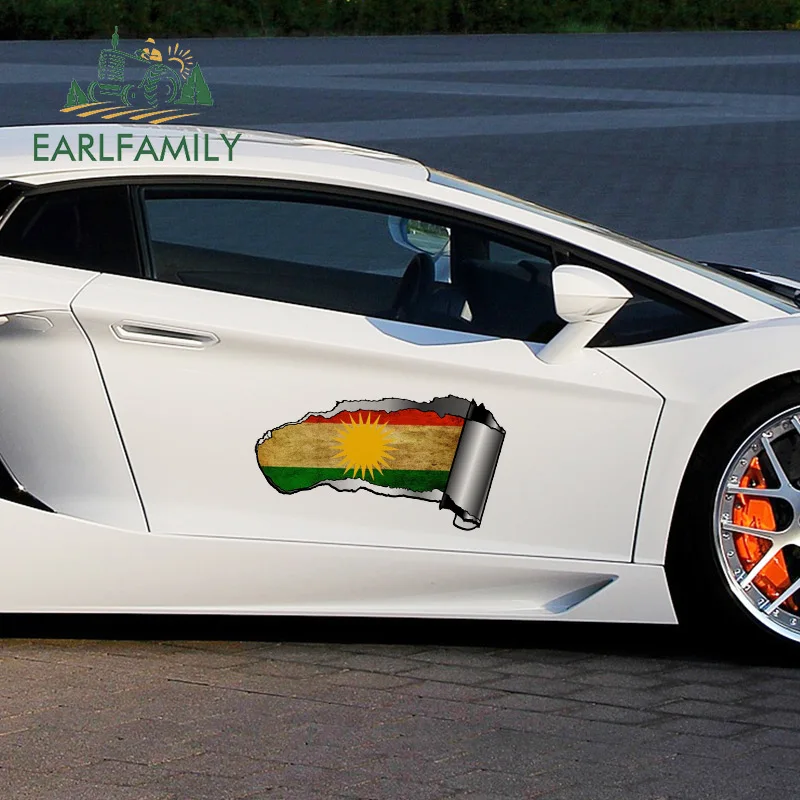 EARLFAMILY 43 см x 19 Автомобильный кузов Наклейка 3D рваный открытый гасш металлический