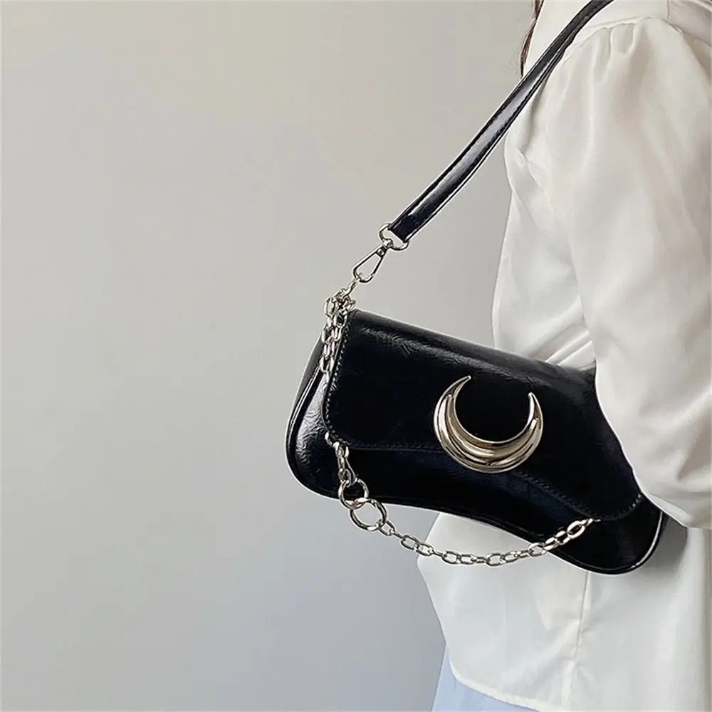 Модный дизайн сумка на плечо с пряжкой и луной изысканная из искусственной кожи