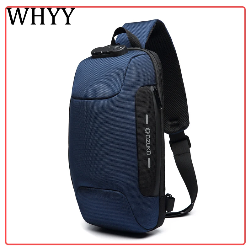 

Нагрудная сумка WHYY Мужская многофункциональная, сумочка кросс-боди с защитой от кражи, мессенджер на плечо, водонепроницаемый мешок для коротких поездок