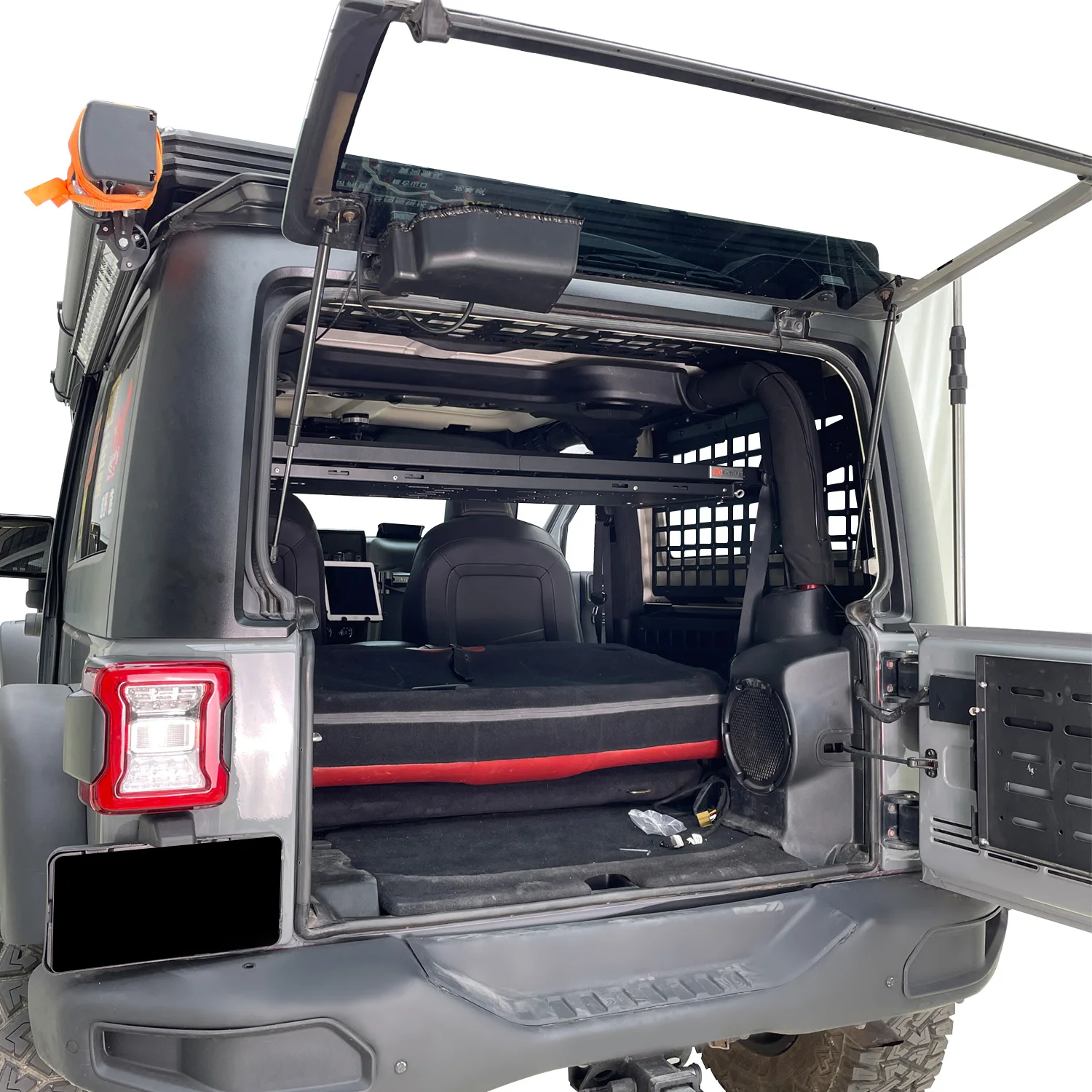 Фото CGZ для Jeep Wrangler JK 2dr 2007-2017, панель Molle, задняя полка багажника, панель крыши, стойки для ударов, органайзеры для грузов, 1 комплект №3