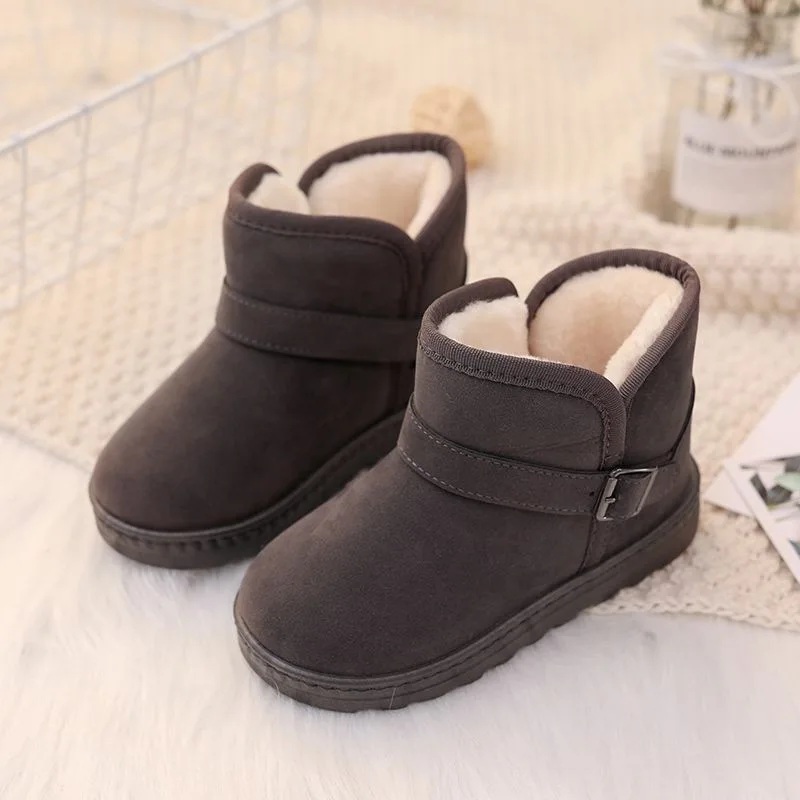 

Children's snow boots Boys' cotton shoes Non slip breathable girls' short boots Winter plush thickened student boots