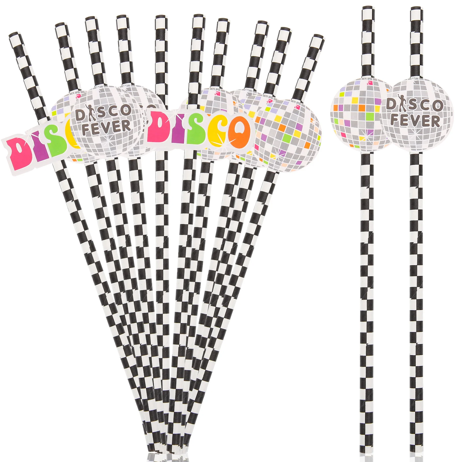 

Birthday Party Supplies Disco Ball Straws Drinking Disposable Bachelorette Decorations Paper