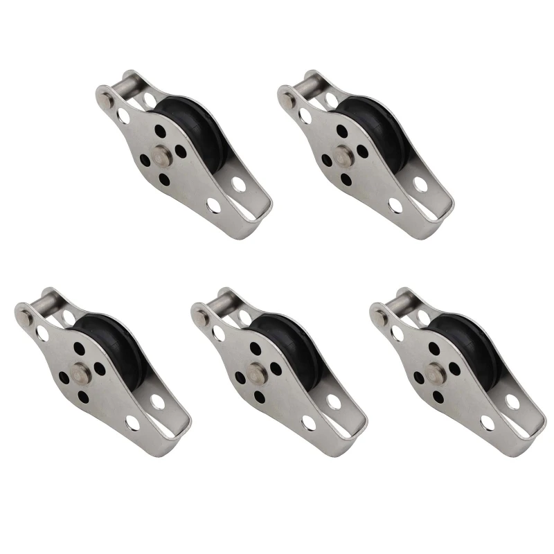 

5pcs M25 Crane Pulley Block,Heavy Duty Pully System for Lifting,Stainless Steel Single Pulley Block Dropshipping