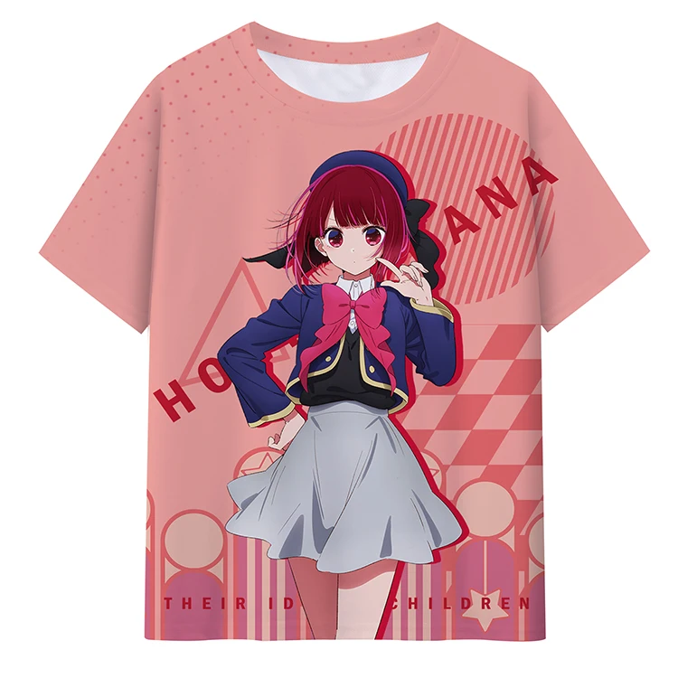 

Cute Cartoon T Shirt for Boys Girls O-Neck Casual T-shirt Kids Clothes Anime Oshi No Ko Print T Shirt Summer Children Tops Tees