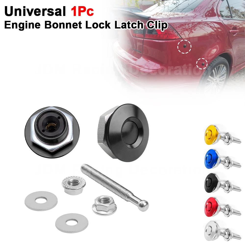 

Multicolor Universal 1.25" JDM Style Push Button Billet Hood Pins Lock Clip Kit Car Quick Pins Car Bumper Fixed Lock For BMW