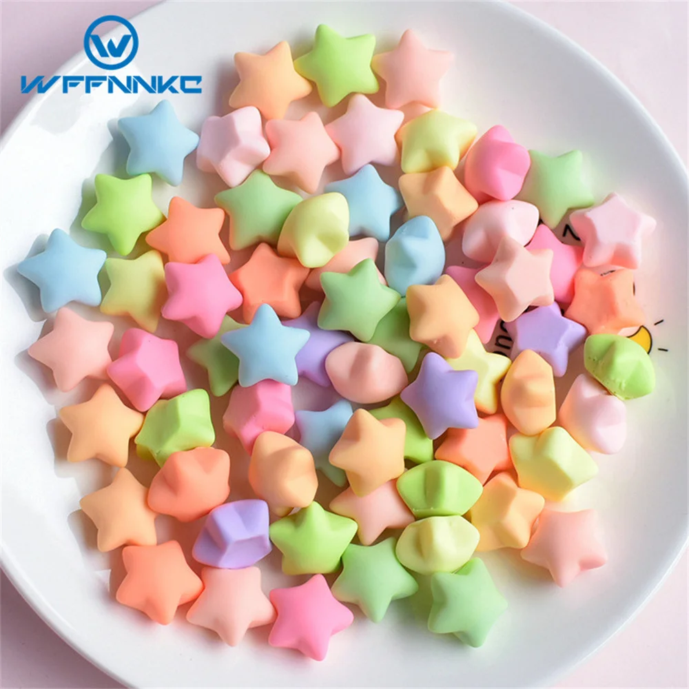 

WFFNNKC 20-30Pcs Mini 3D Resin Five Pointed Star Kawaii DIY Earring Headwear Jewelry Accessories Phone Case Decor Craft Supplies