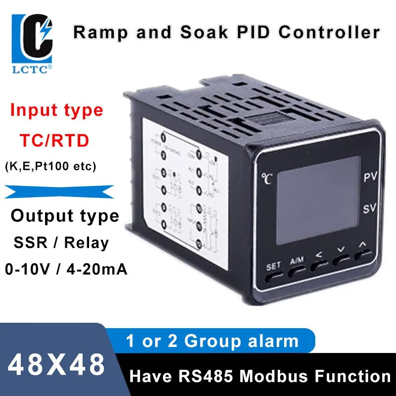 Max 50 Segments Programmable TC/RTD K pt100 Input SSR/RELAY/ 0-10V Analog Out LCD Digital Intelligent Pid Temperature Controller