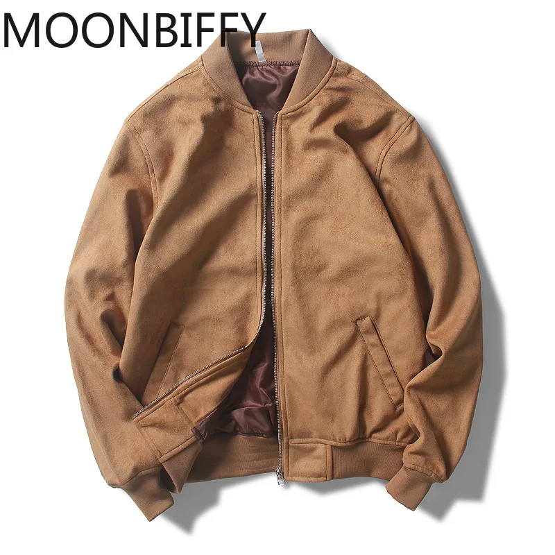 

Spring Autumn Suede Fabric School Uniform Flight Bomber Jackets for Men Oversize Ropa Hombre Casaco Masculino бейсбольная куртка