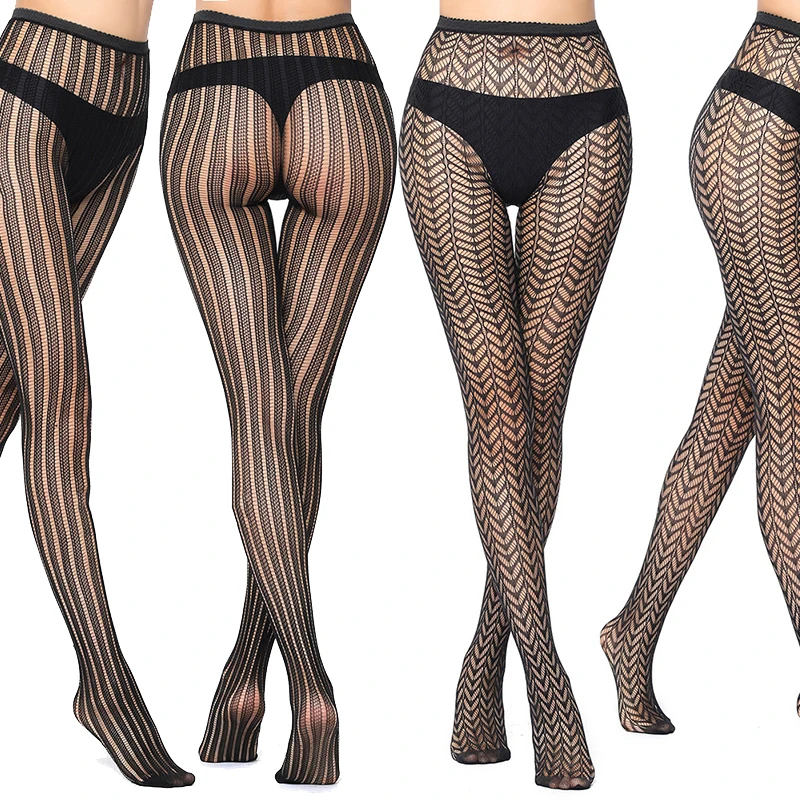 

Fashion Women Lady Fishnet Net Mesh Sexy Stockings Stretchy Tight Black Sheer Crotchless Suspender Garter Pantyhose 4.8