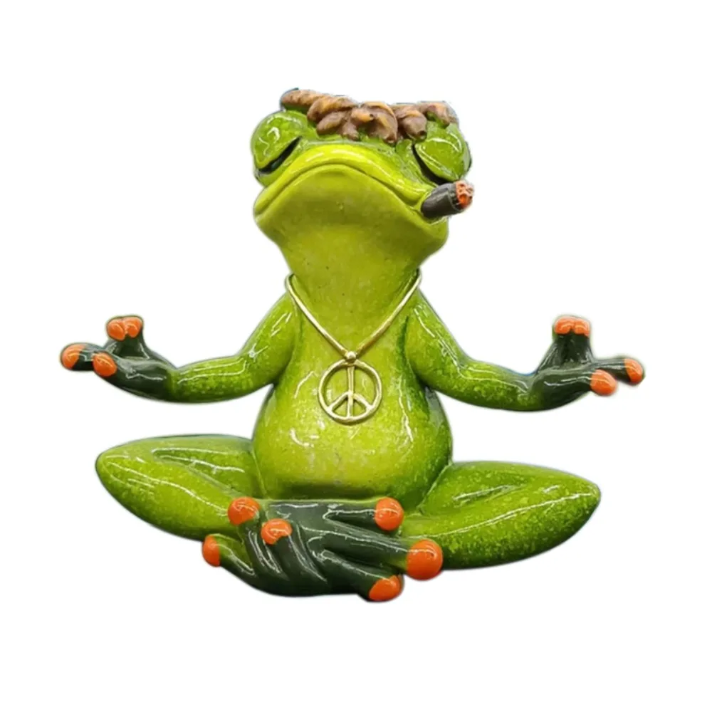 

Зеленая статуэтка лягушки из полимера