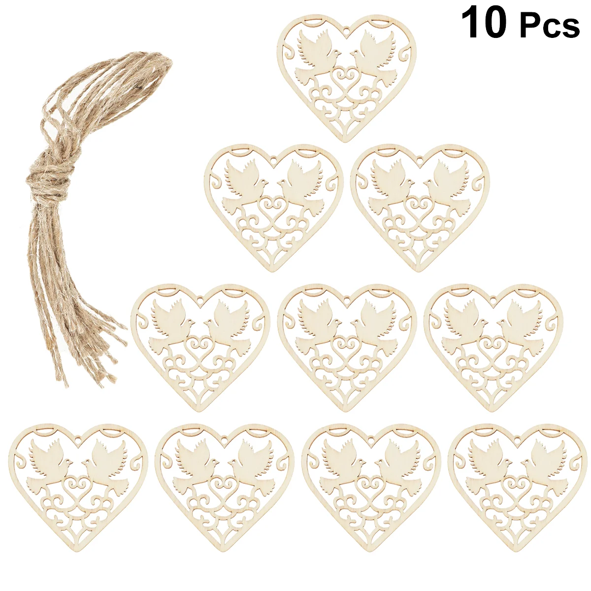 

10 PCS Decorations Gift Tags Unfinished Wood Slice M Wooden Hollow-out Pendants