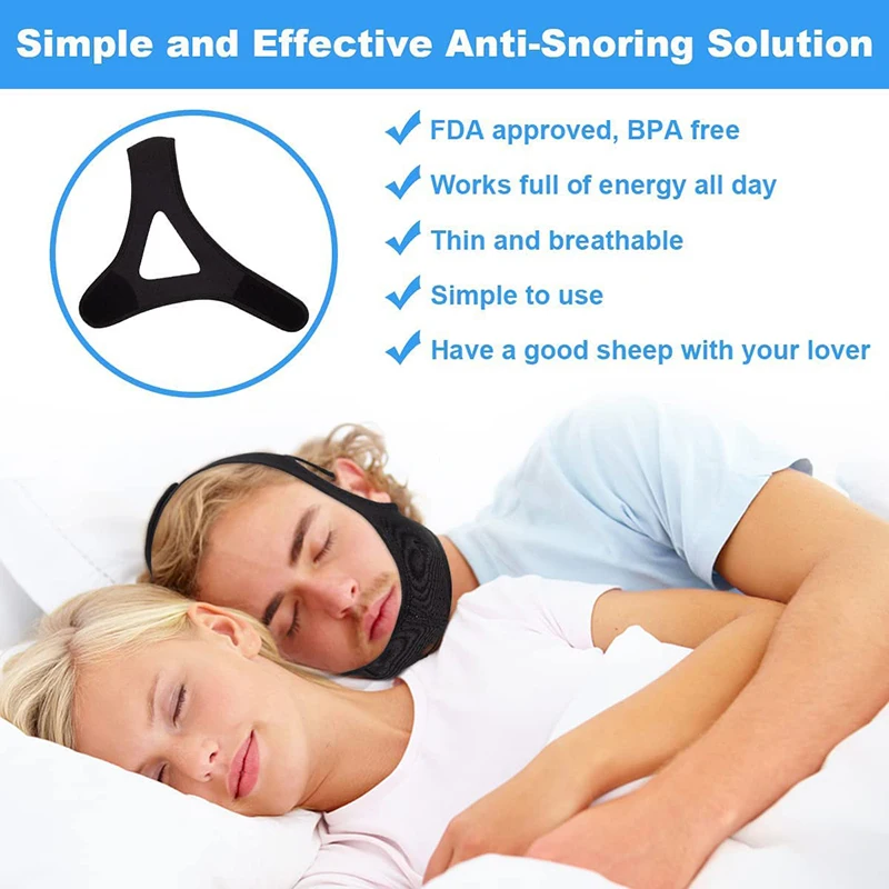 

New Neoprene Anti Snore Stop Snoring Chin Strap Belt Anti Apnea Jaw Solution Sleep Support Apnea Belt Sleeping Care Tools