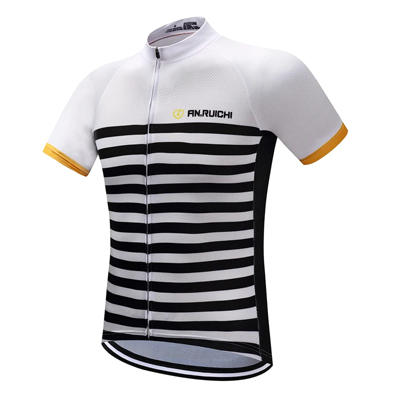 

Unisex Summer Cycling Jersey Black Stripes Breathable Quick Dry Short Sleeve Riding Jerseys Customized/Wholesale Service