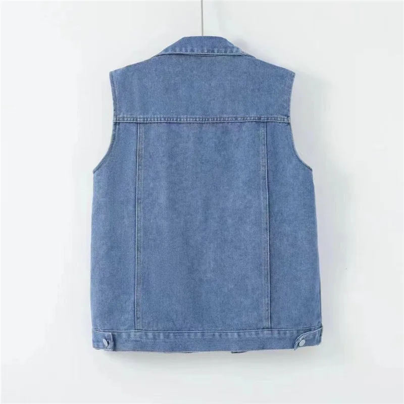 Винтажный джинсовый жилет с большими карманами Женская весенне-осенняя новая
