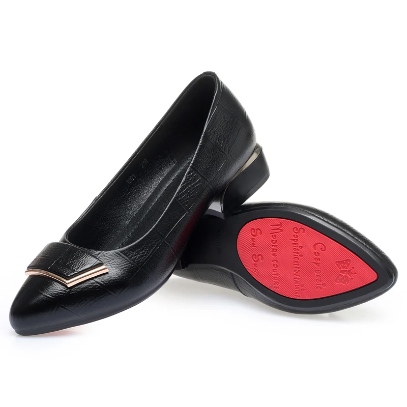 Real Leather Formal Female Shoes Fashion Spring 2023 New Lady Pointy High Heels Shallow Mouth Women's Casual Shoes