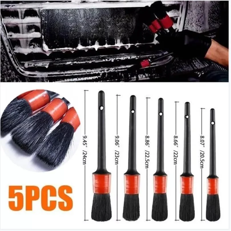 

5ps Car Detailing Brush Fibre Super Soft Cleaning Brush Car Interior Detailing Kit Electrostatic Dust Remove Tools