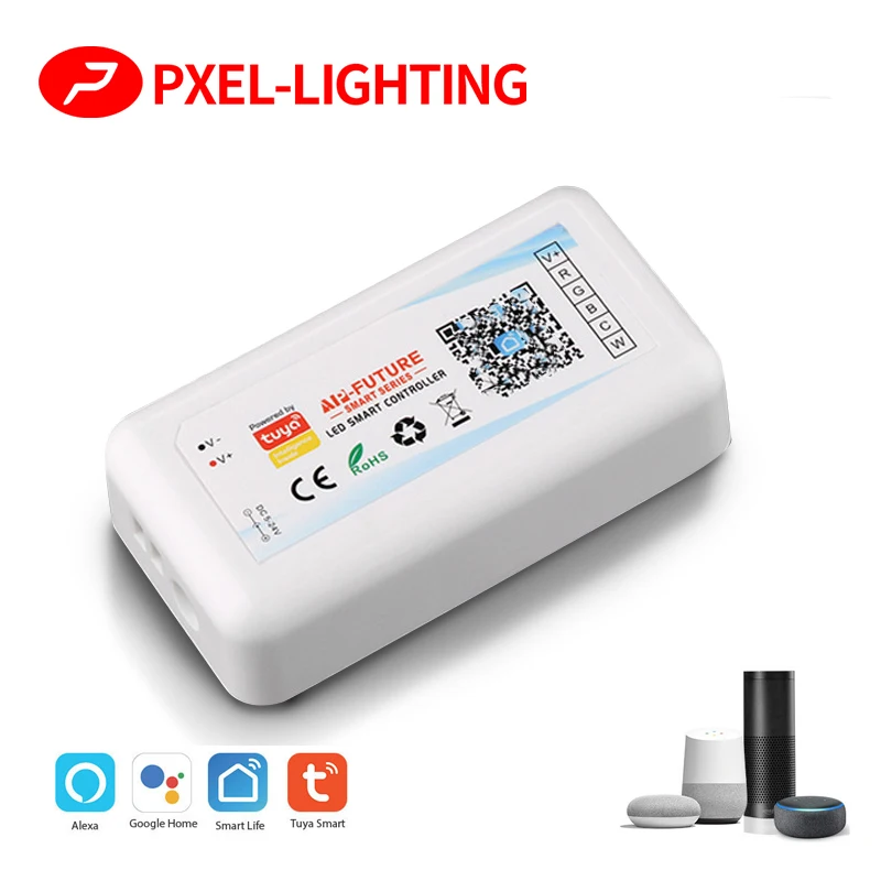 

DC5-24V Tuya Wifi Wireless LED Controller Support iOs Android APP Alexa Google Voice Control for DIM CCT RGB RGBW RGBCCT Strip